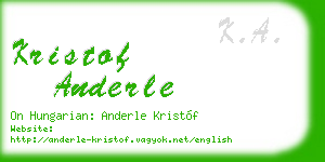 kristof anderle business card