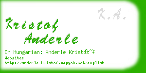 kristof anderle business card